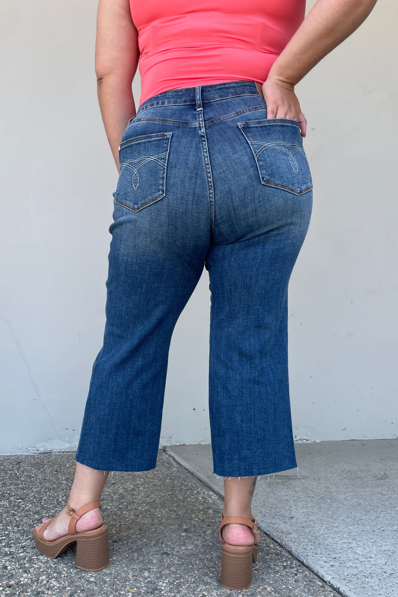 Judy Blue Renee Wide Leg Cropped Jeans - $59