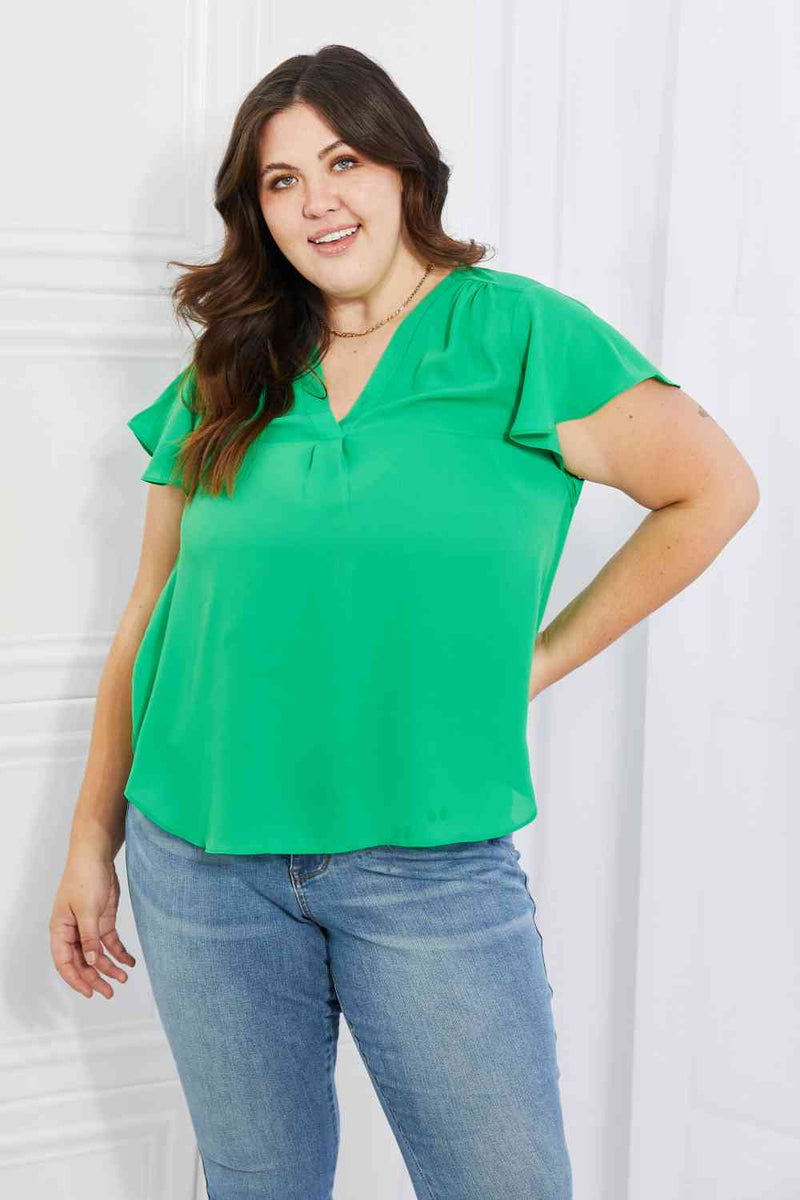 Just For You Ruffle Sleeve Top - $34