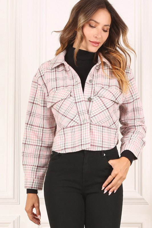 Plaid Crop Jacket - $44.99
