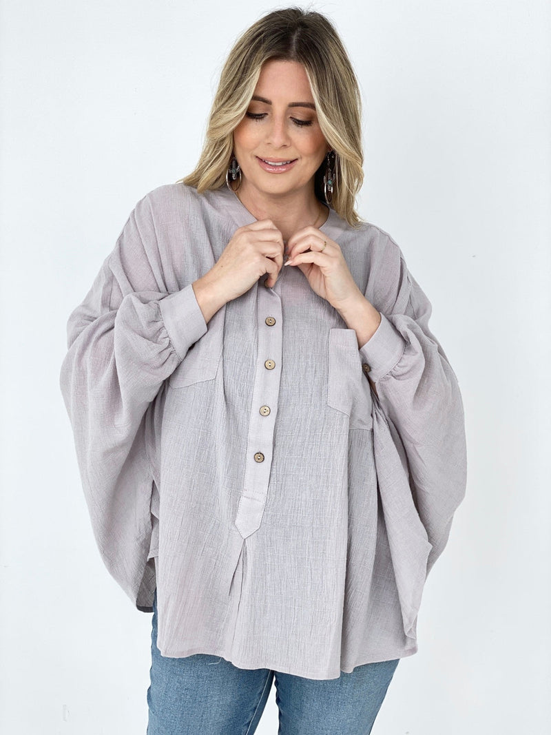 Pop On Over Oversized Top - $21