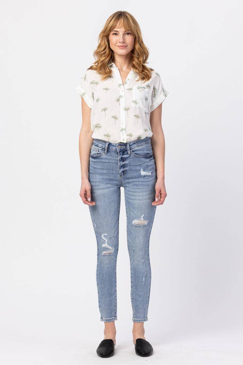 Judy Blue Minimal Destroy Skinny Jeans - $59